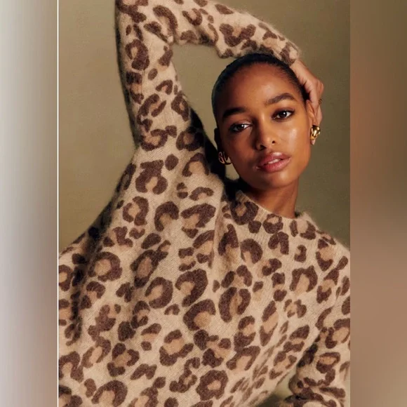 Sézane Gina Jumper Leopard Print Sweater - Picture 2 of 8